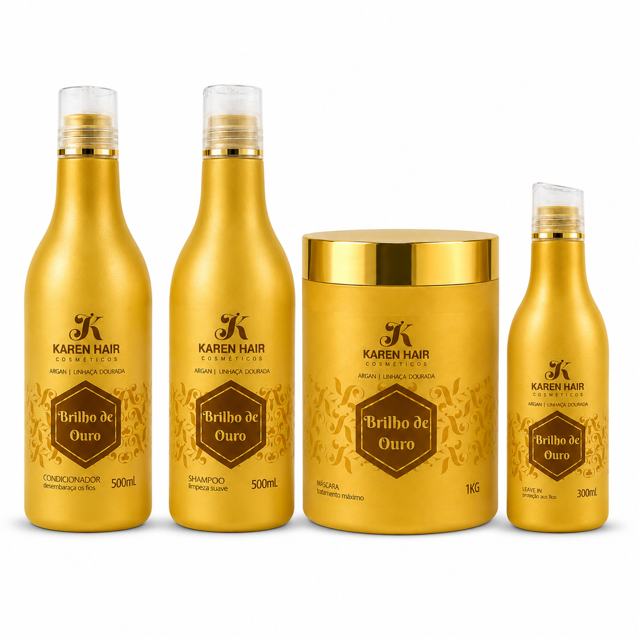 Kit Brilho de Ouro C/4 - Karen Hair Cosméticos